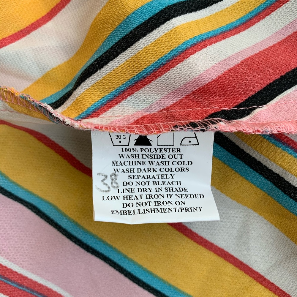 NWOT Bright Striped Pink and Yellow Blouse - Picture 6 of 7